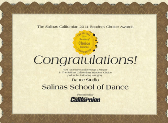 Salinas Californian 2014 Readers' Choice Awards: Salinas School of Dance